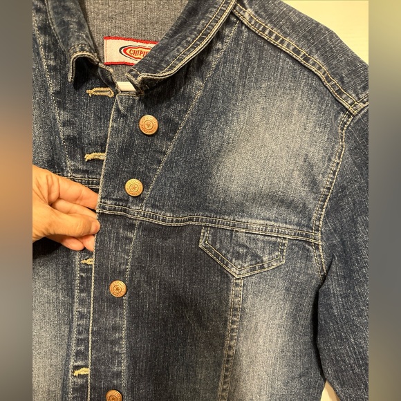 Vintage “Chipieco” denim jacket Jean Shirt Button Front Straight Sleeves Women’s - Picture 2 of 8